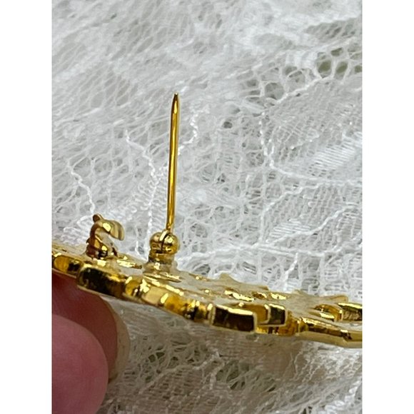 Vintage Gold Tone Tree Star Brooch - Picture 6 of 8